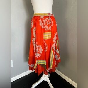 ANU Floral Red Skirt SIZE M